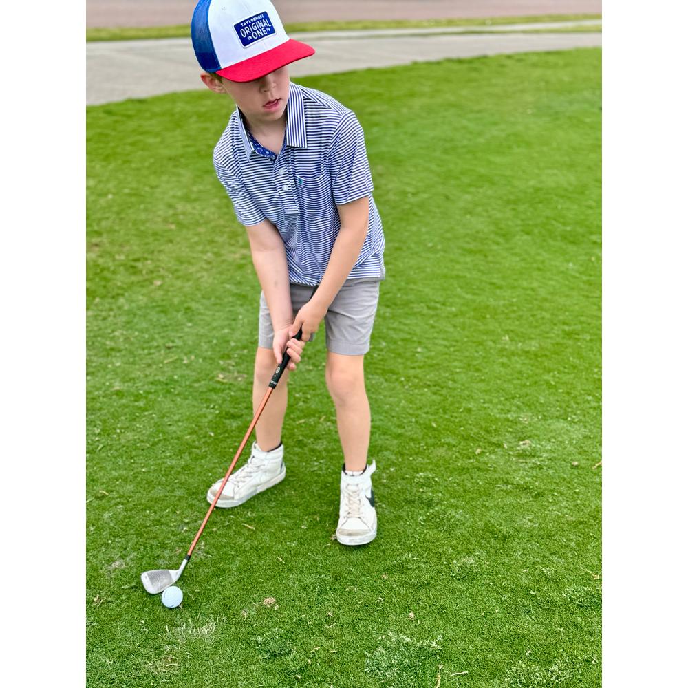 junior golf polo with fish