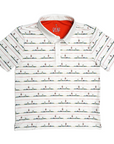 Kids golf polo with lighthouse and sailboats