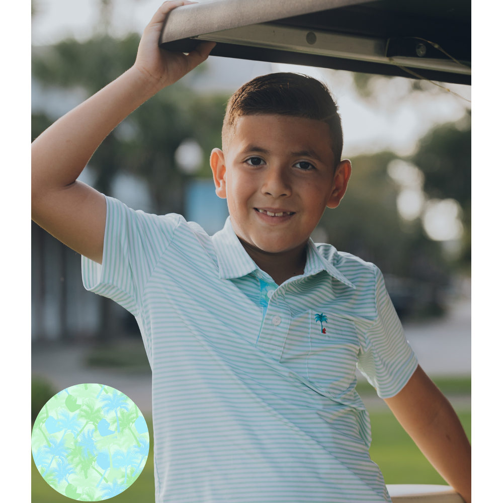 kids polo with palm print