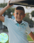 kids polo with palm print