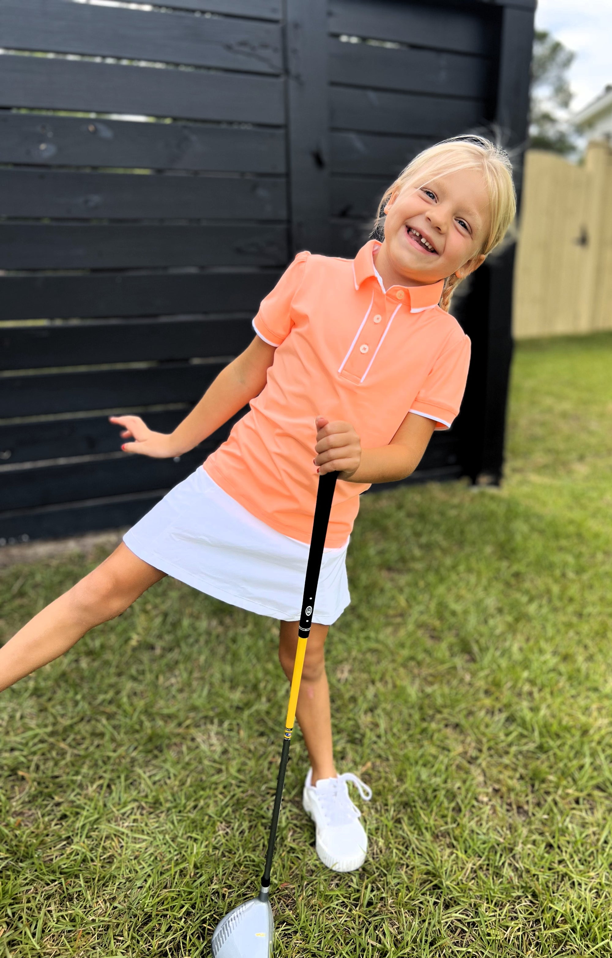 Just Peachy - Girls Golf Polo