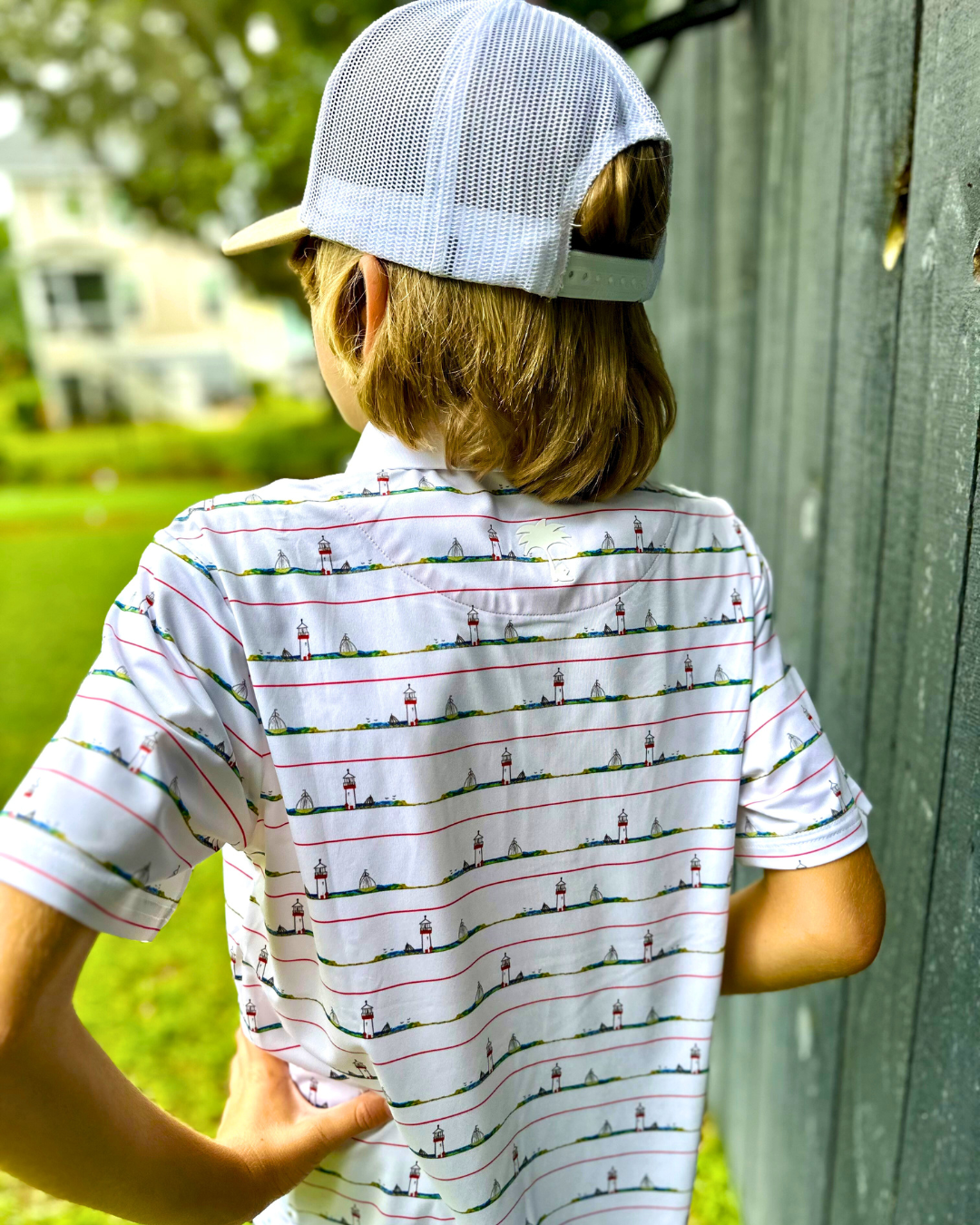 kids golf polo new england lighthouse